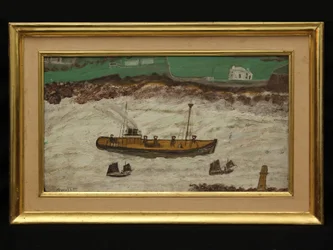 Three Boats between Lighthouse and Shore
