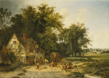 Playing Football Outside the Gun Inn