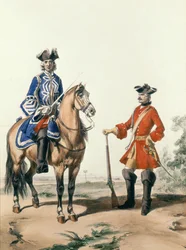 Provost Marshal of the Constabulary and a Member of the Military Police in 1724, engraved by D. Noirmont