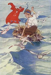 Spreading His Coat to the Wind, He Sailed Merrily