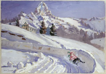 Tobogganing near the Matterhorn