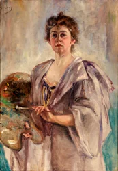 Self Portrait in Painting Robe