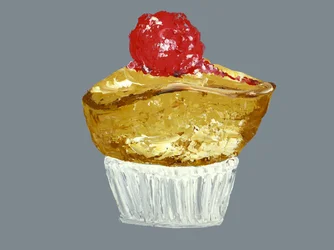 Golden Cherry Cupcake