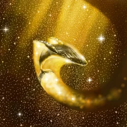 Golden Cosmic Whale