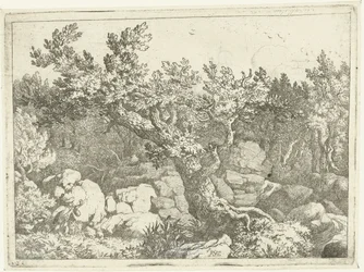 Landscape with Hunter by Large Tree