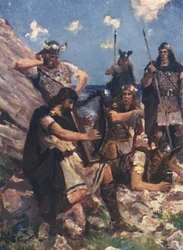 Dressed as an Old Bard, King Alfred came to the Camp of the Fierce Danes
