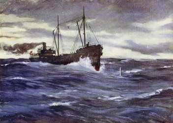 The Collier Thordis About to Ram a German Submarine