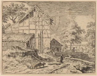 Cottage with Two Ladders