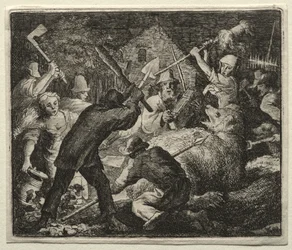 Reynard the Fox: Peasants Attack the Bear