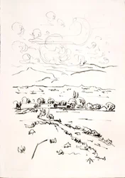 Landscape with Cumulous Clouds