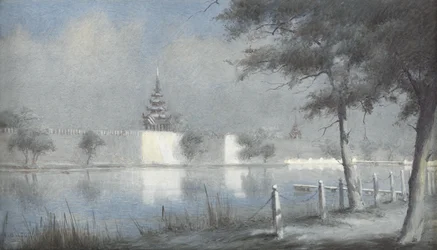 The Moat at Mandalay by Moonlight