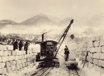Construction of Worcheiner Tunnels, Begun in 1897. Photo 1905