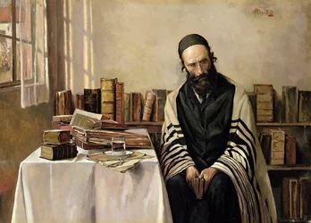 A Rabbi in His Study