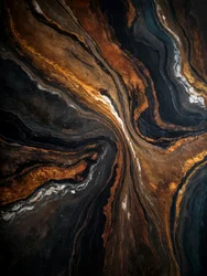 Black Gold Marble Swirl