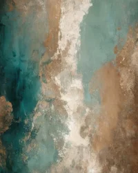 Deep Teal Gold Swirl