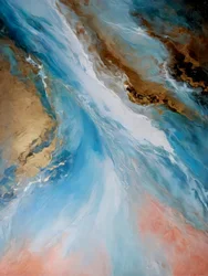 Golden Waterscape Abstract