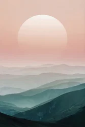 Pastel Mountain Horizon