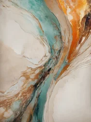 Teal Orange Abstract Flow