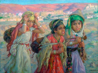 Young Girls Carrying Water, c. 1881-1926