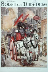 Firemen responding to a fire alarm in Paris, cover of 