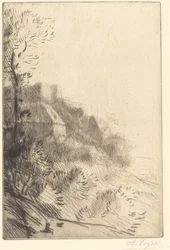 Farm on a Hillside in Sunlight