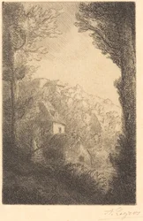 Farm on a Hillside in Sunlight (La ferme du coteau, Effet de soleil sur le coteau)