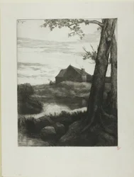 Farm with Large Tree