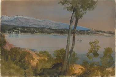 Mountains Seen beyond a Lake