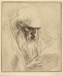 Study of Old Man Reading