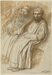 Two Monks Seated in a Church