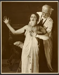 Alphonse Mucha in Costume with Daughter Jaroslava as a Model for the Poster, 