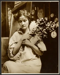 Female Model Holding Flowers