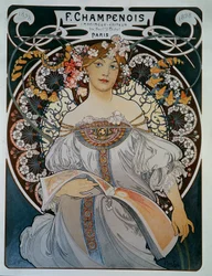 Advertising for the printer-publisher F. Champenois - by Mucha