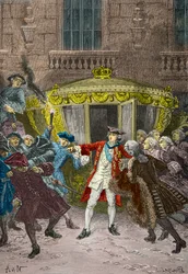 Assassination attempt by Robert Francois Damiens against Louis XV