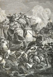 Death of Arcate Anaverdi Khan at the Battle of Ambour, Carnatic War