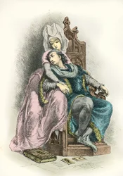 Portrait of King Charles VI known as the Beloved with Odette de Champdivers