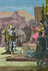 Vercingetorix Surrendering to Julius Caesar After the Defeat at Alesia in 52 BC