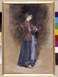 Farmhouse with the Basket of Flowers