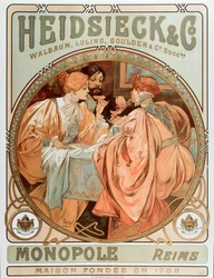 Advertising Poster for Heidsieck and Co Maison de Champagne Charles Heidsieck, Lithography by Alphonse Mucha, 1901