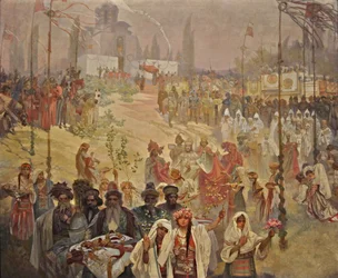 The Coronation of the Serbian Tsar Stefan Dusan as East Roman Emperor The Cycle The Slav Epic