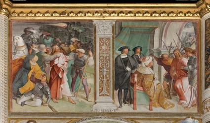 Central Aisle, Sixth South Span, Catch of Jesus, Christ in front of Caiaphas, Altobello Melon