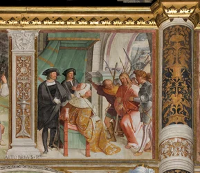 Central Nave, Sixth South Span, Christ in front of Caiaphas, Altobello Melone