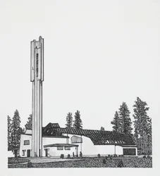 Drawing of the Church of Three Crosses