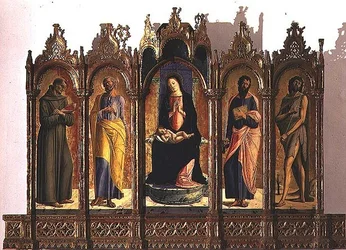 Polyptych Depicting Madonna and Child Enthroned; St. Dominic and St. Peter; St. Paul and St. John the Baptist