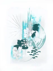Bright Teal Strokes