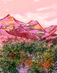Vibrant Pink Mountains