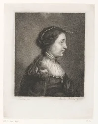 Bust of a Woman with Pearls in Her Hair