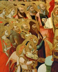 Detail of an Altar: Saints and Angels Adoring Christ