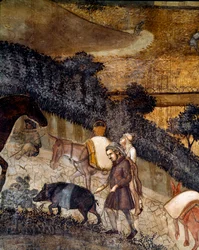Peasants Plowing the Fields (Detail)