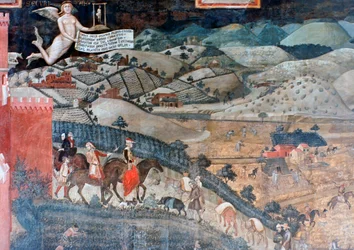 The Effects of Good Government in the Countryside (detail), 1338-1340